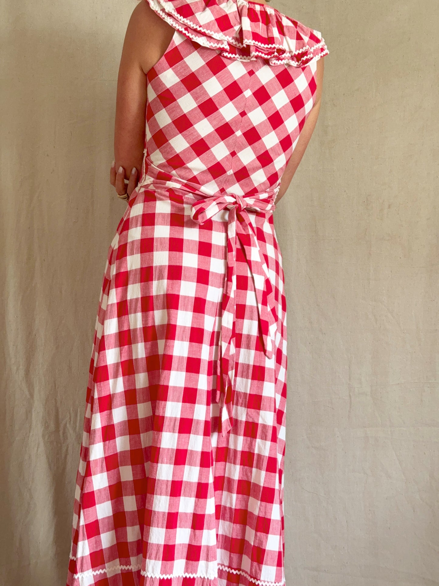 The Annette 1970s Handmade Gingham Dress