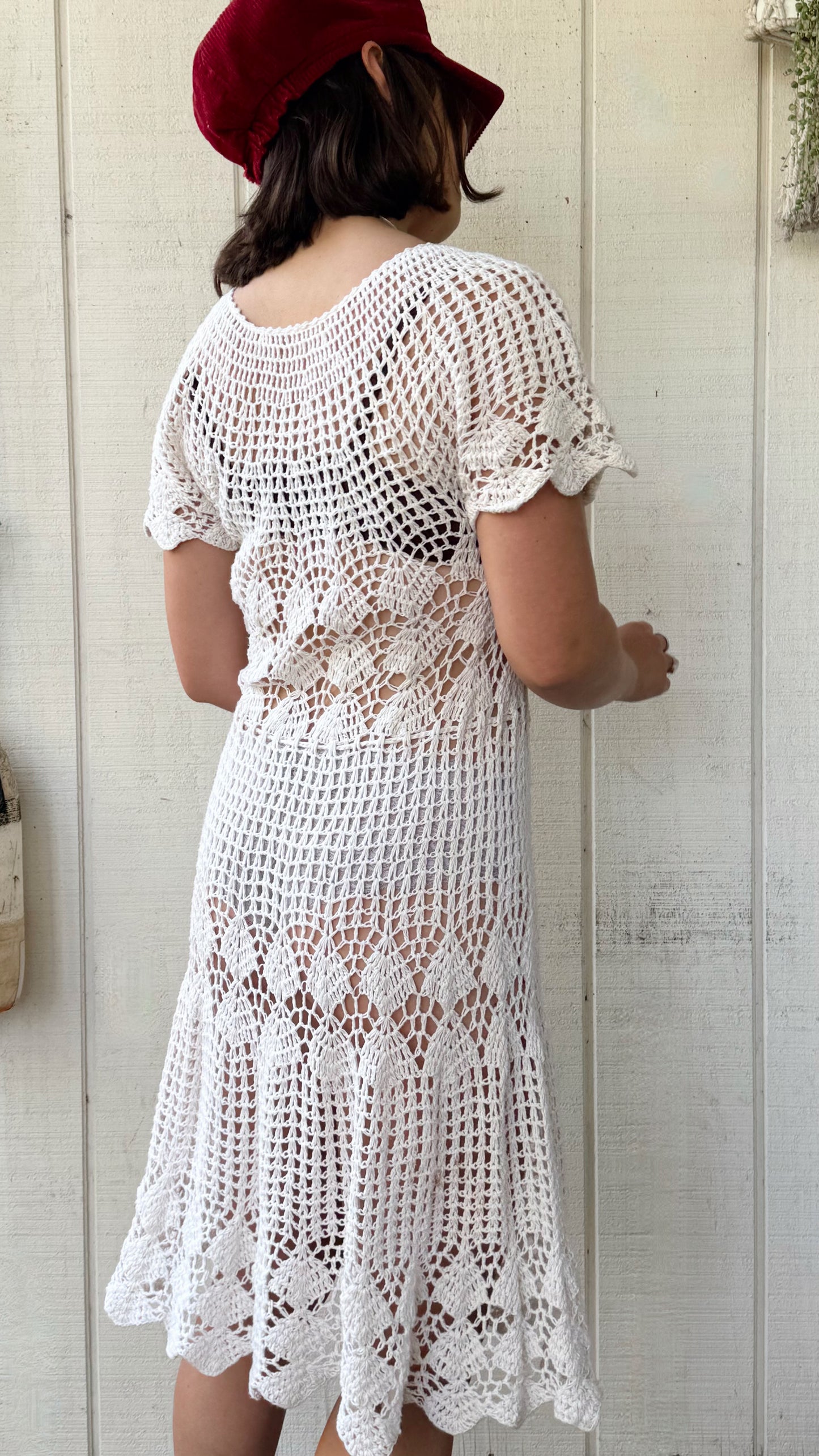 The Evangeline 1970s Crochet Dress