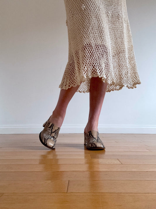 The Teresa Snakeskin Mules