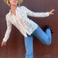 The Flora Crochet Lace Button-Up