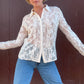 The Flora Crochet Lace Button-Up