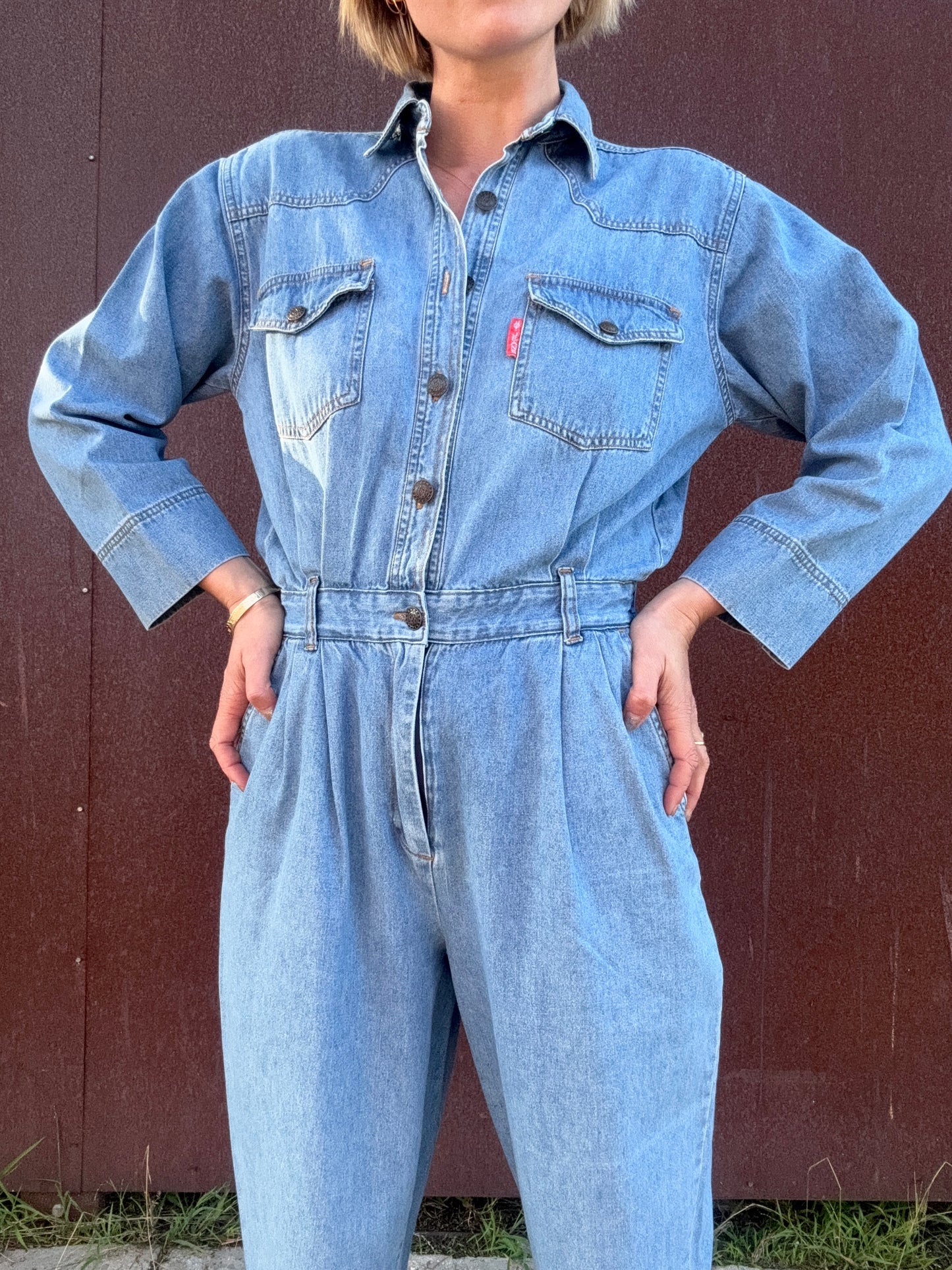 The Gloria 1980s Denim Coveralls