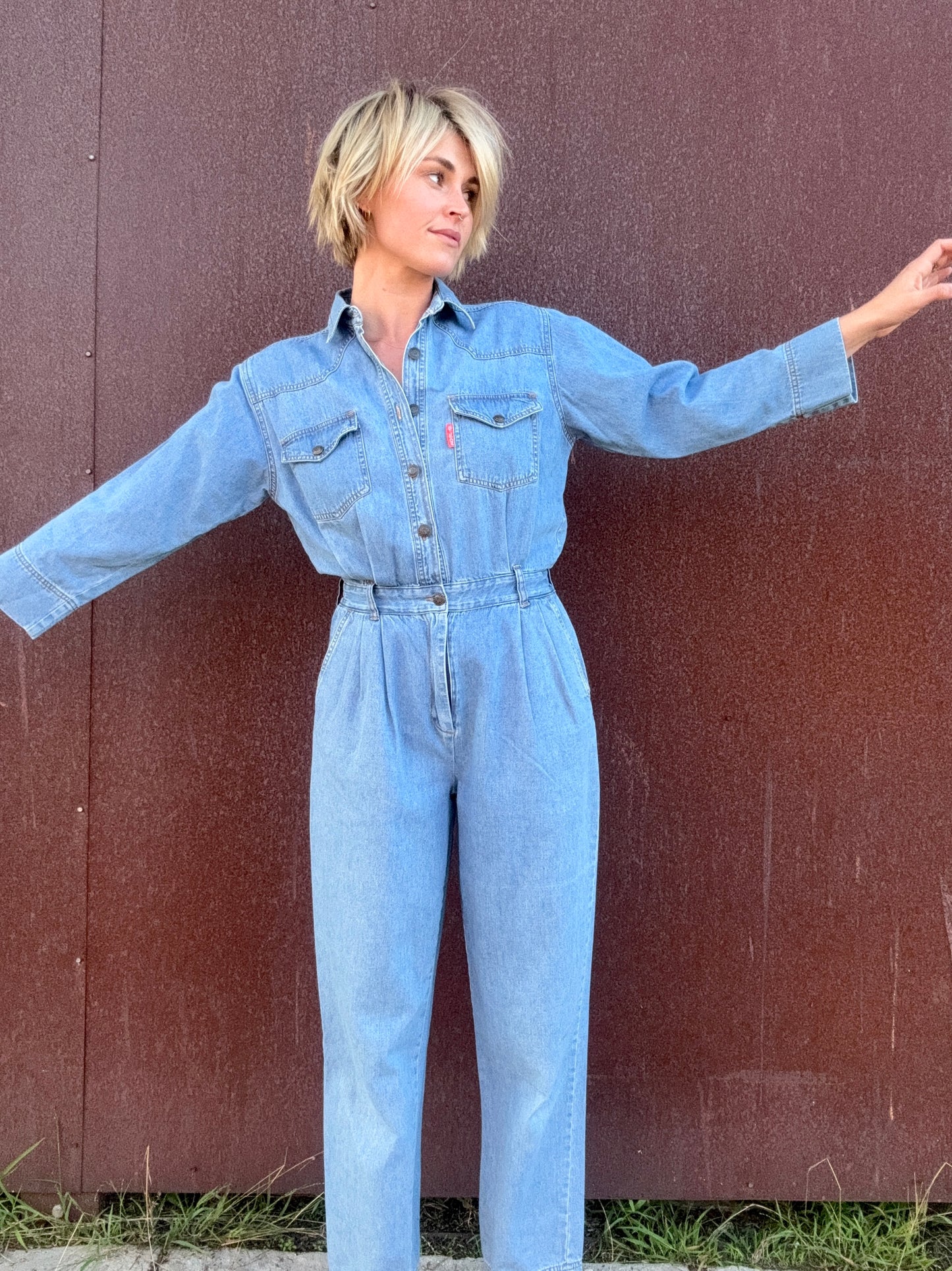 The Gloria 1980s Denim Coveralls