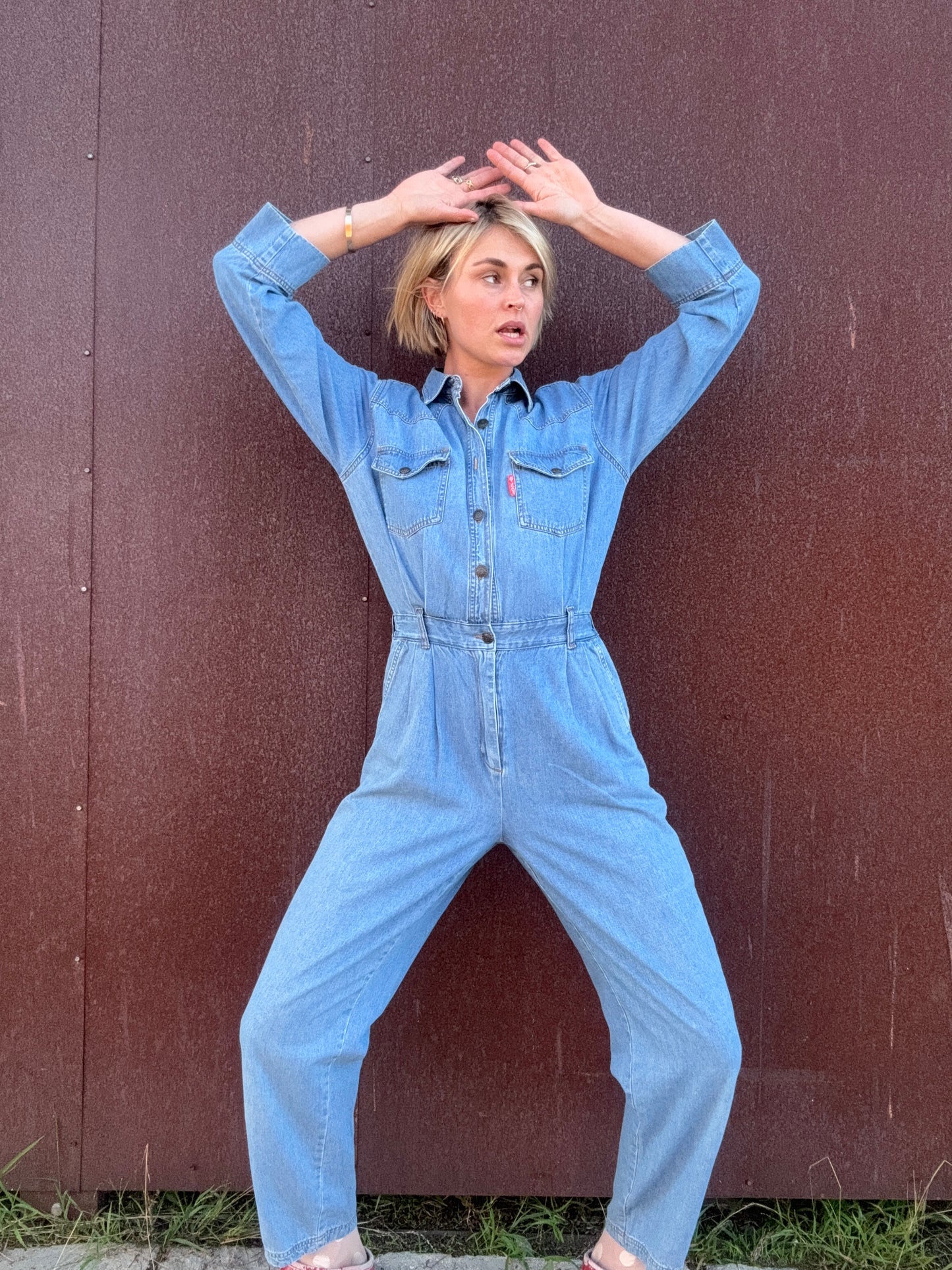 The Gloria 1980s Denim Coveralls