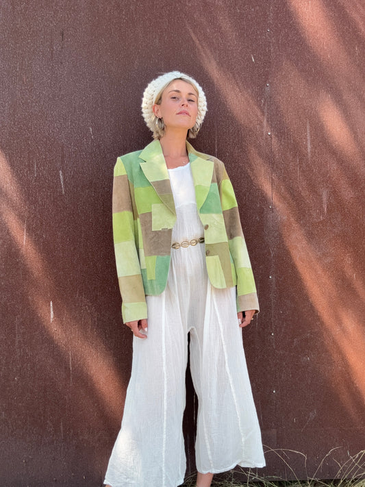 The Candace 1990s Suede Patchwork Jacket