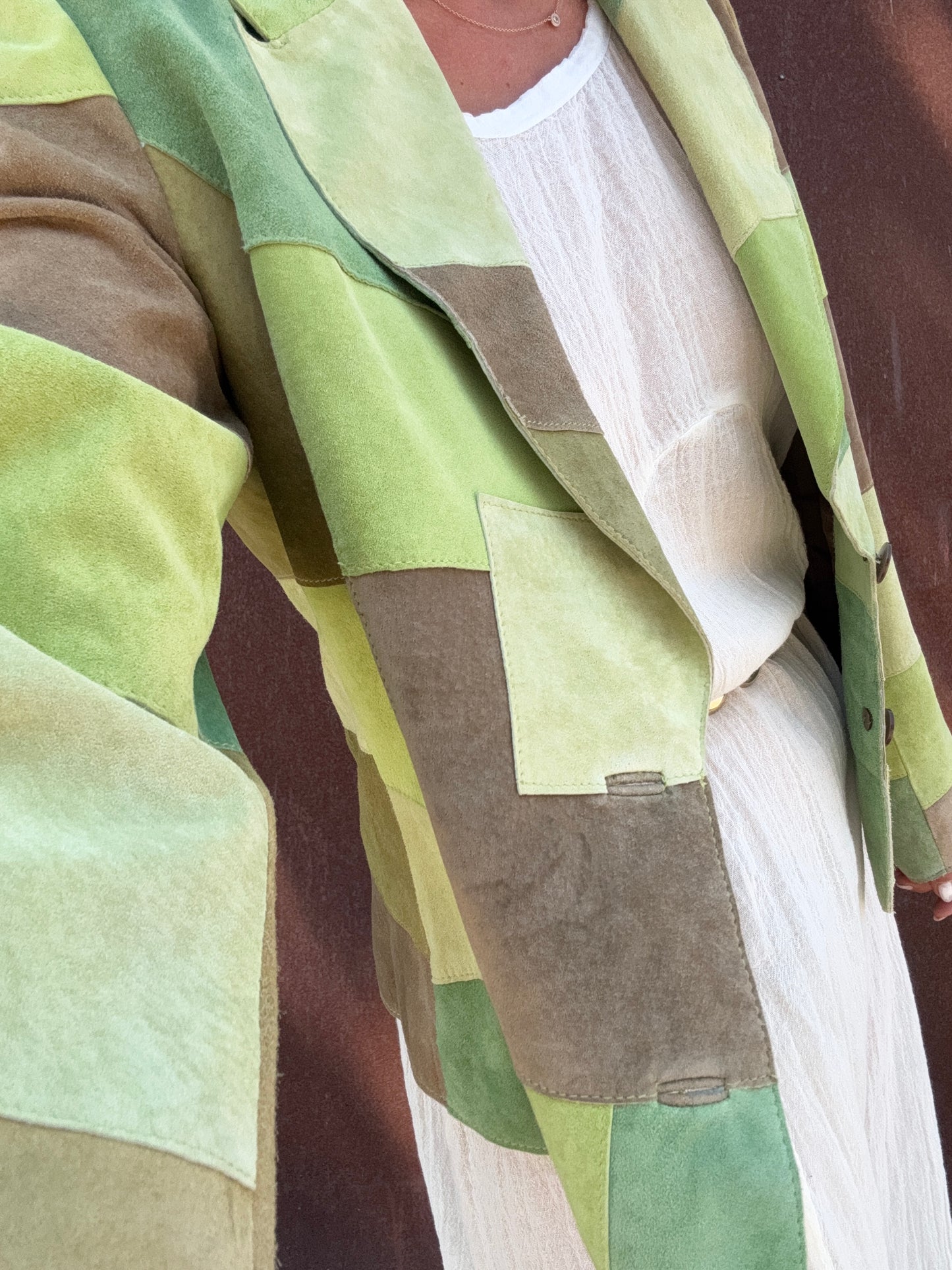The Candace 1990s Suede Patchwork Jacket
