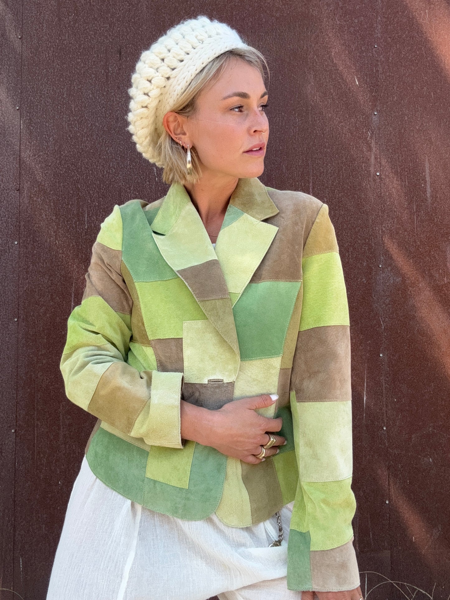 The Candace 1990s Suede Patchwork Jacket