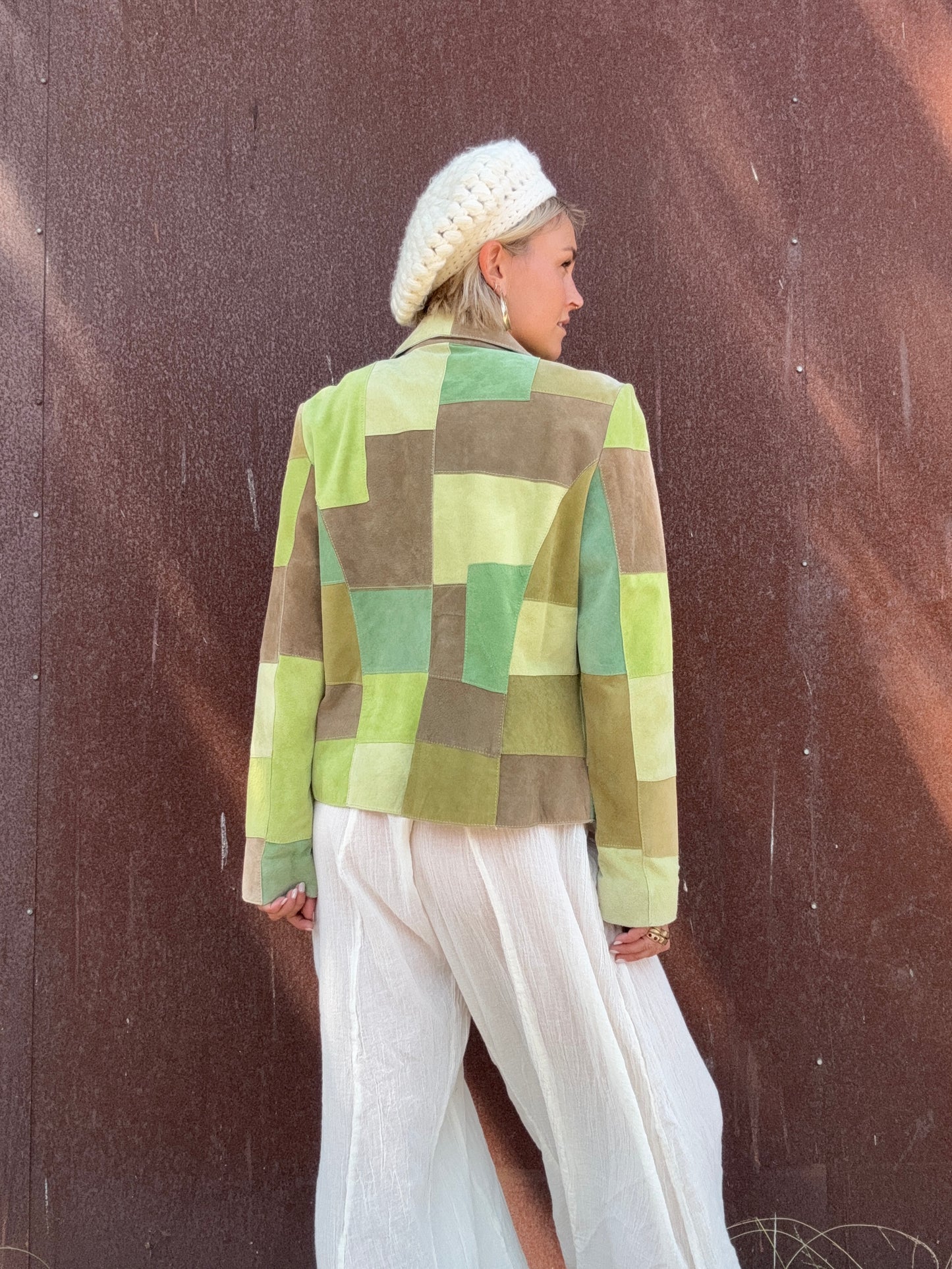 The Candace 1990s Suede Patchwork Jacket