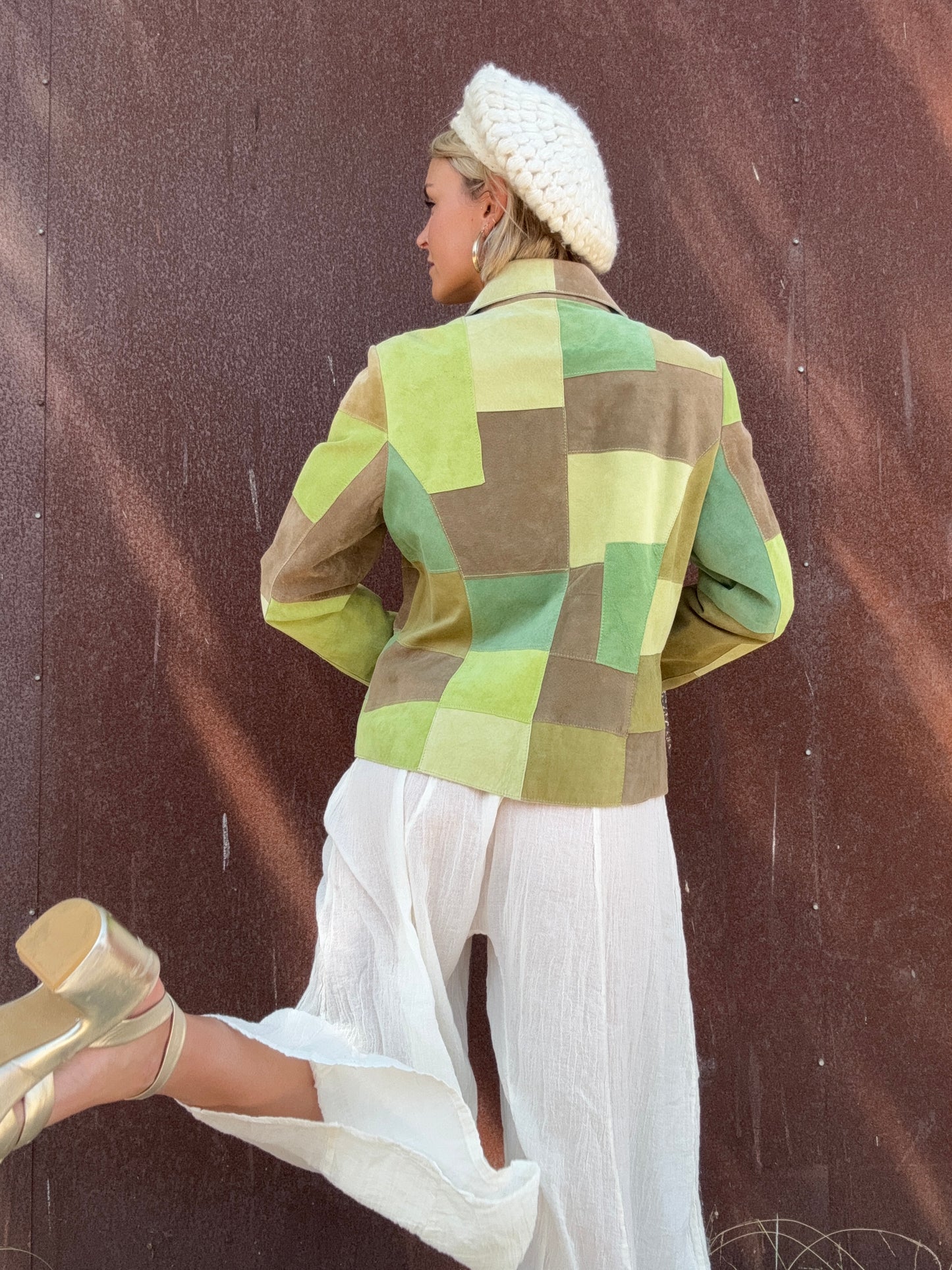 The Candace 1990s Suede Patchwork Jacket