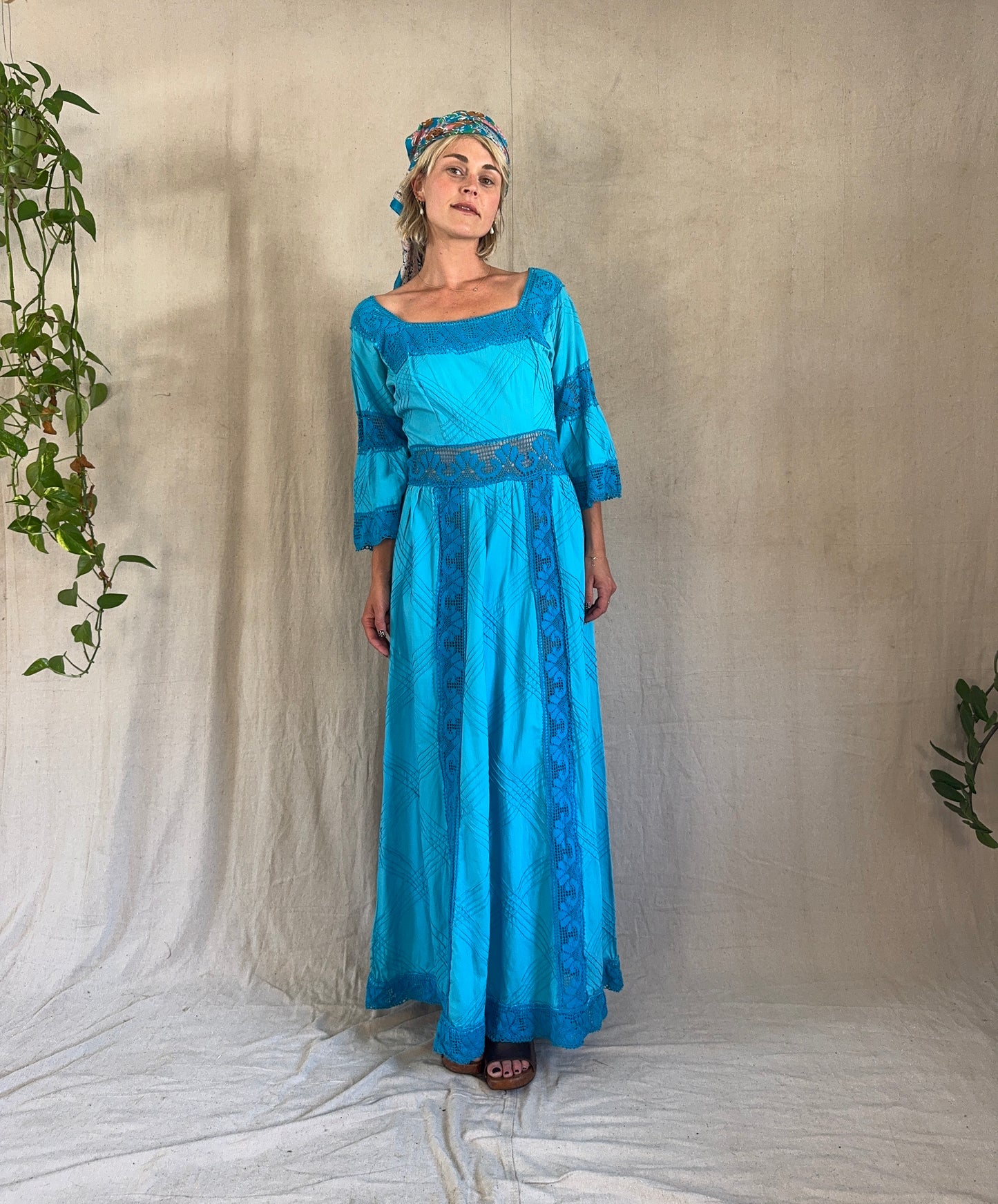 The Joanie 1970s Mexican Cotton Dress