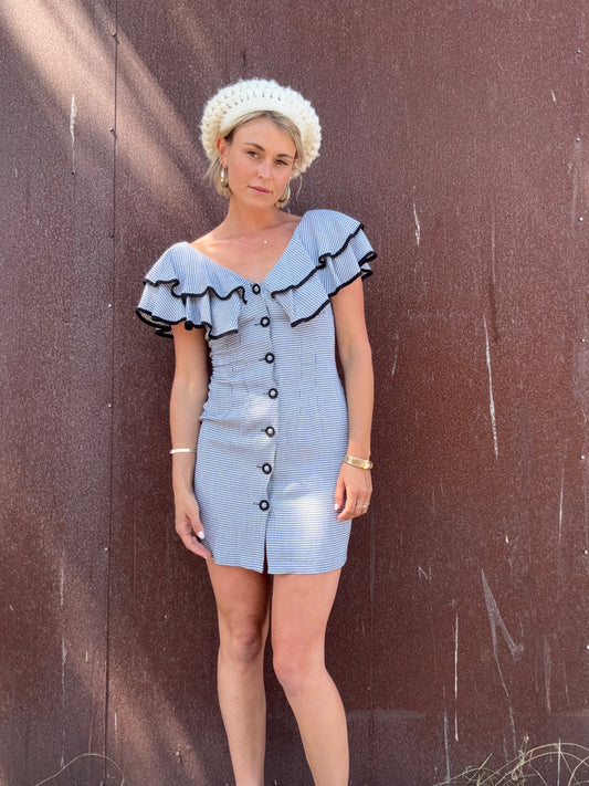 The Jacqueline 1980s Gingham Mini Dress
