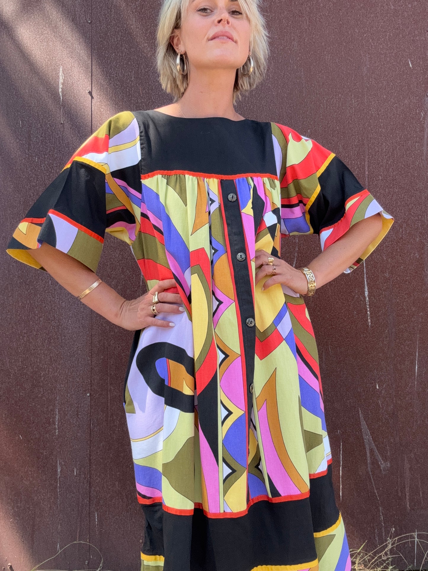 The Sharon 1980s Cotton Mumu