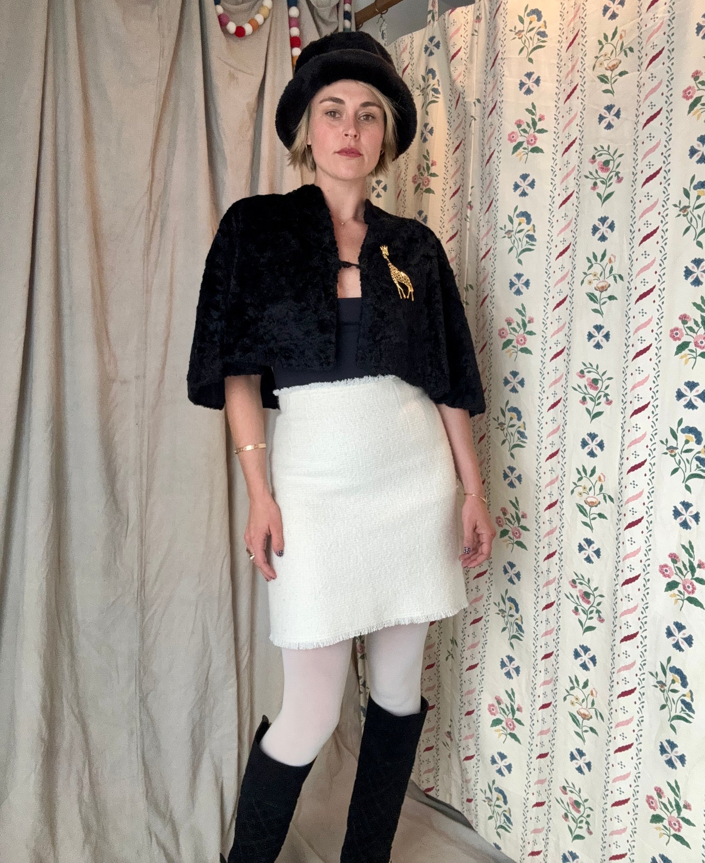 The Eva 1960s Faux Shearling Cape