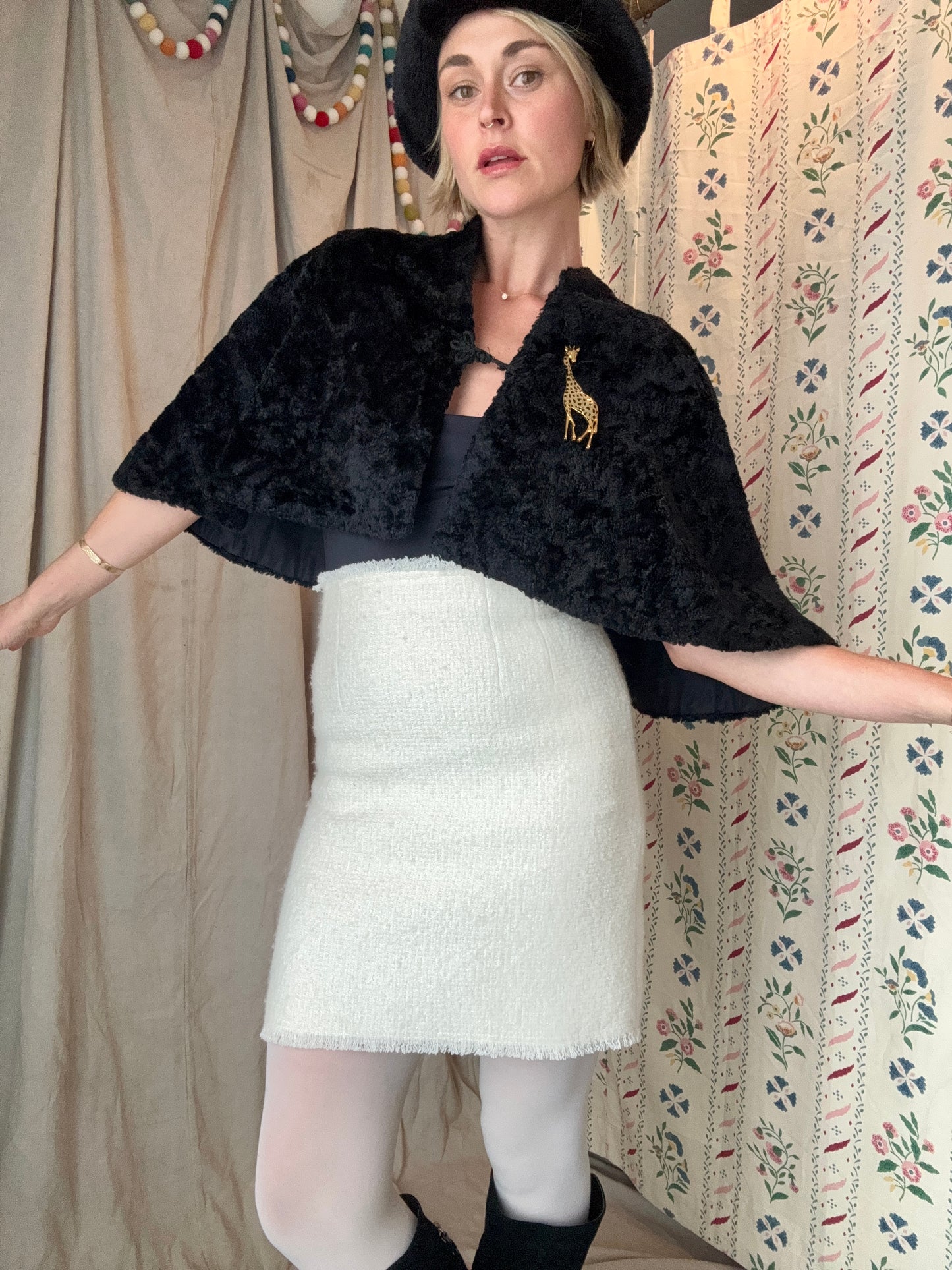 The Eva 1960s Faux Shearling Cape
