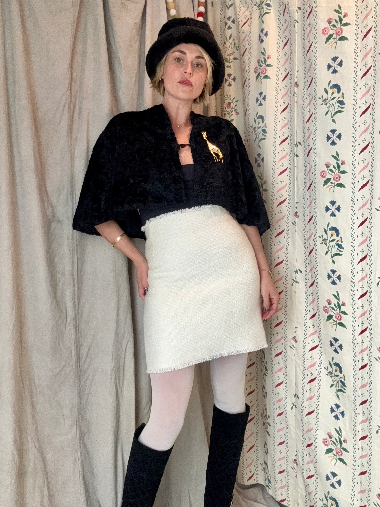 The Eva 1960s Faux Shearling Cape