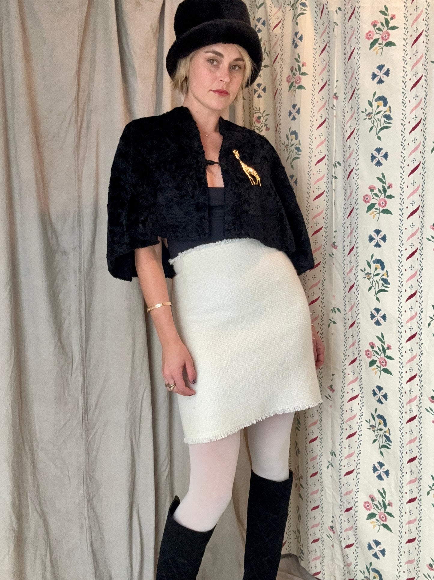 The Eva 1960s Faux Shearling Cape