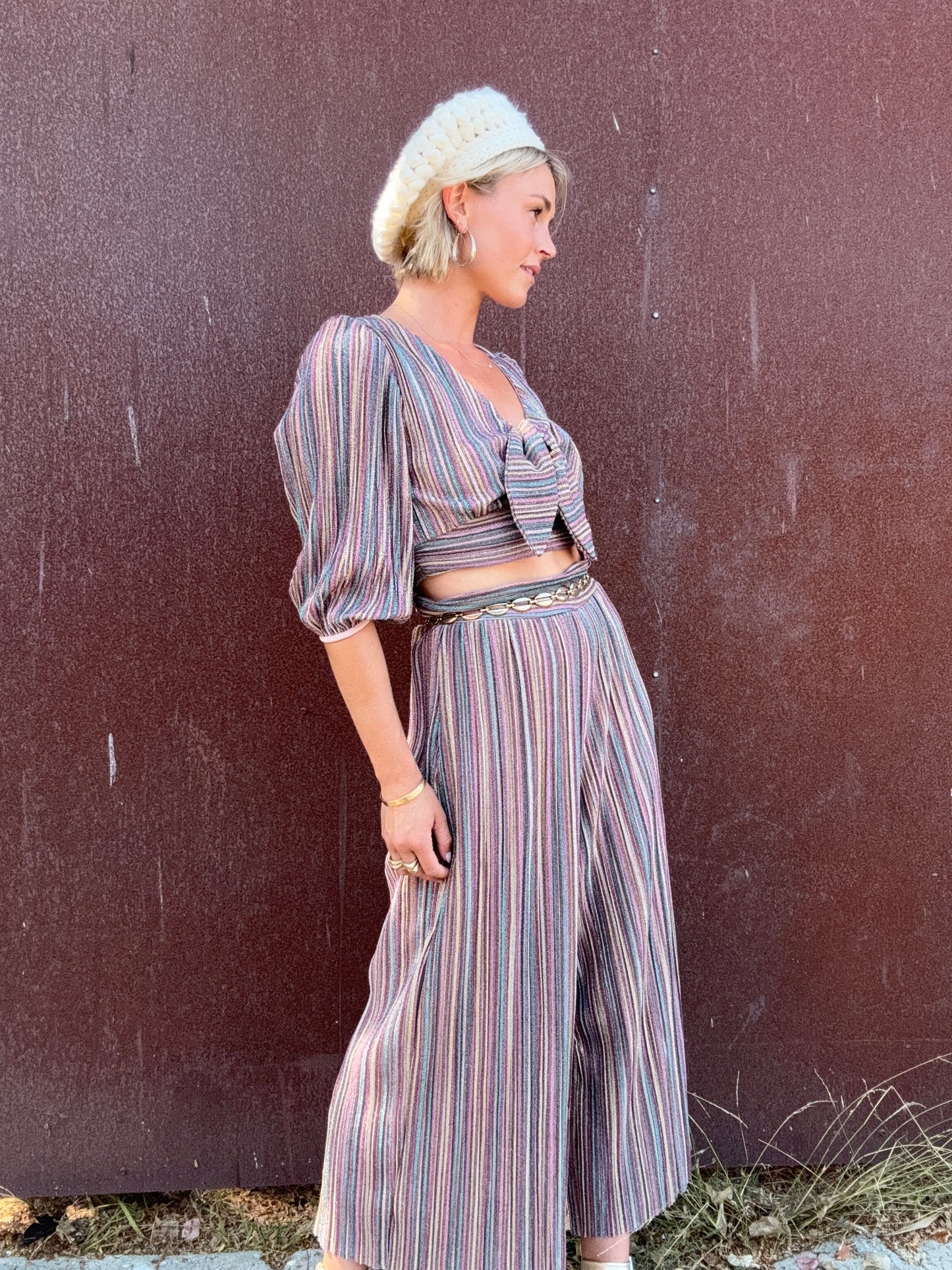 The Sabrina Metallic Pant Set