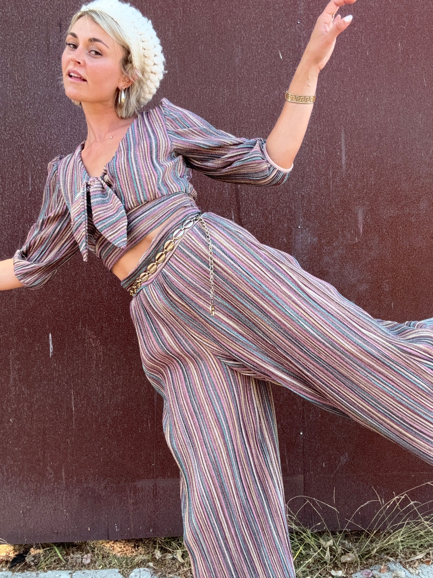 The Sabrina Metallic Pant Set
