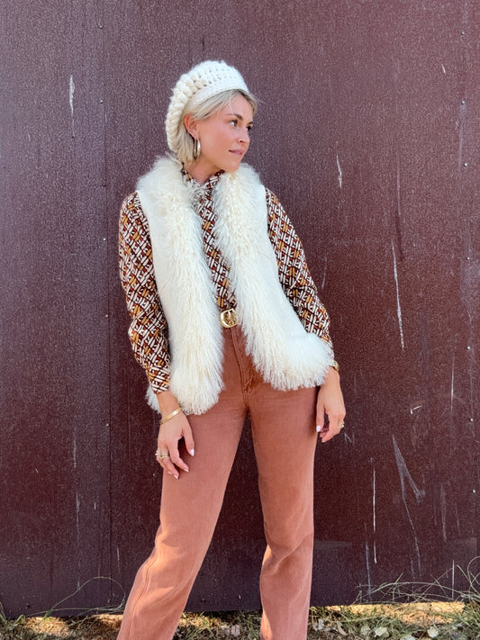The Karla Wool and Lamb Fur Vest