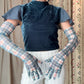 Vintage Plaid Opera Gloves