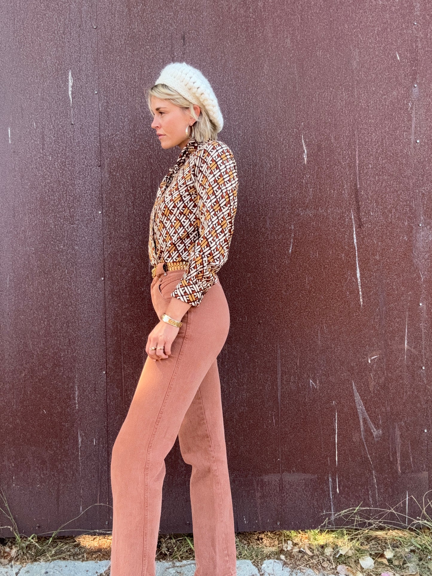 The Cynthia 1970s Pussy Bow Blouse