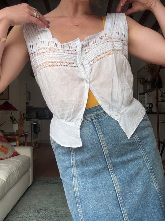 The Faye 1920s French Cotton Blouse