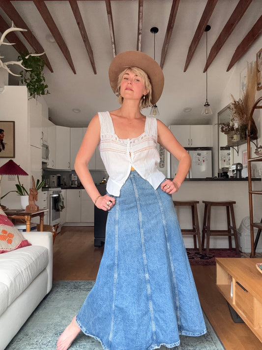 The Ramona Denim Maxi Skirt