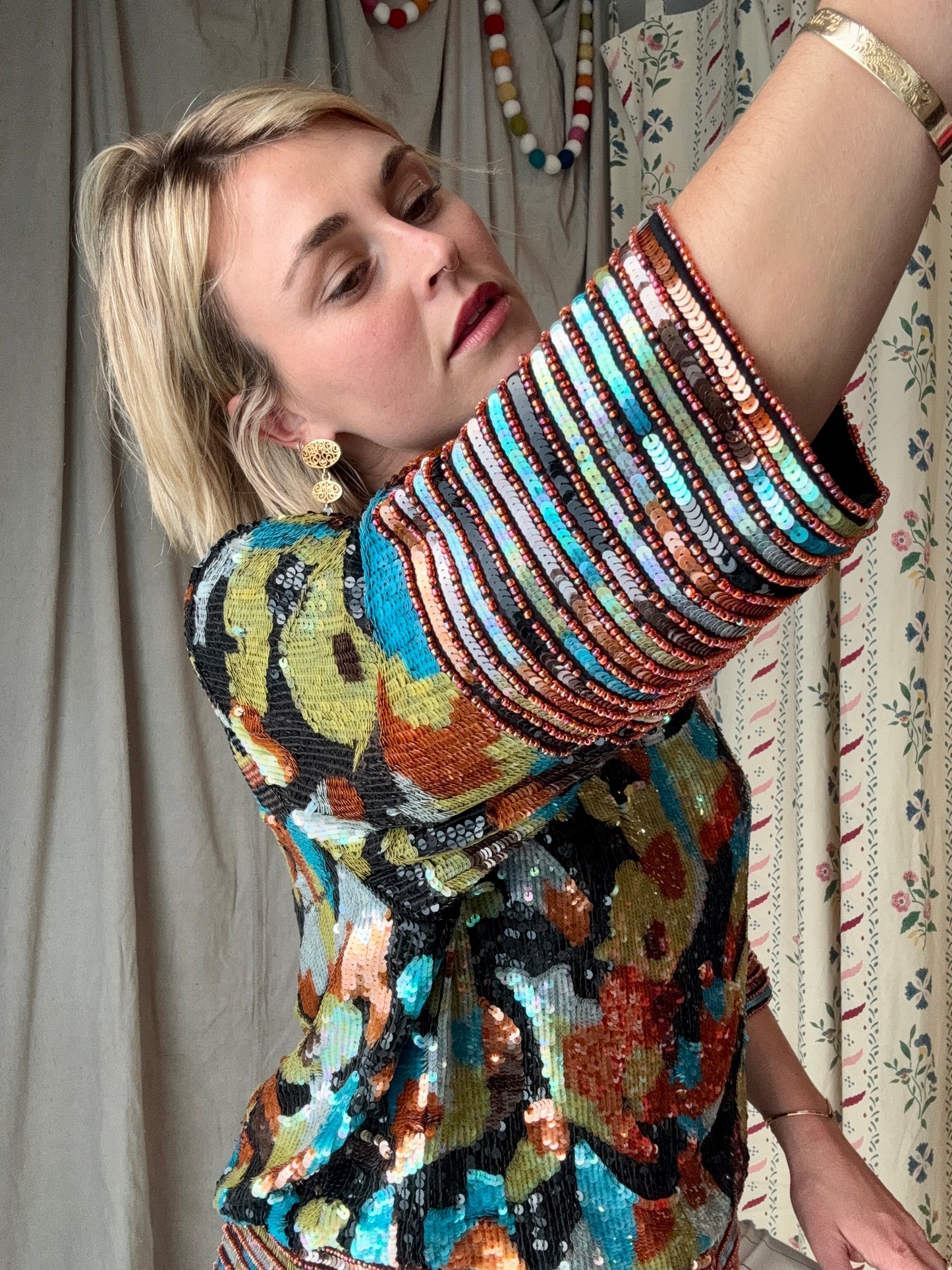 The Neiman Marcus 1980s Sequin Silk Top