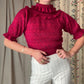 The Dinah 1980s Ruffled Knit Sweater