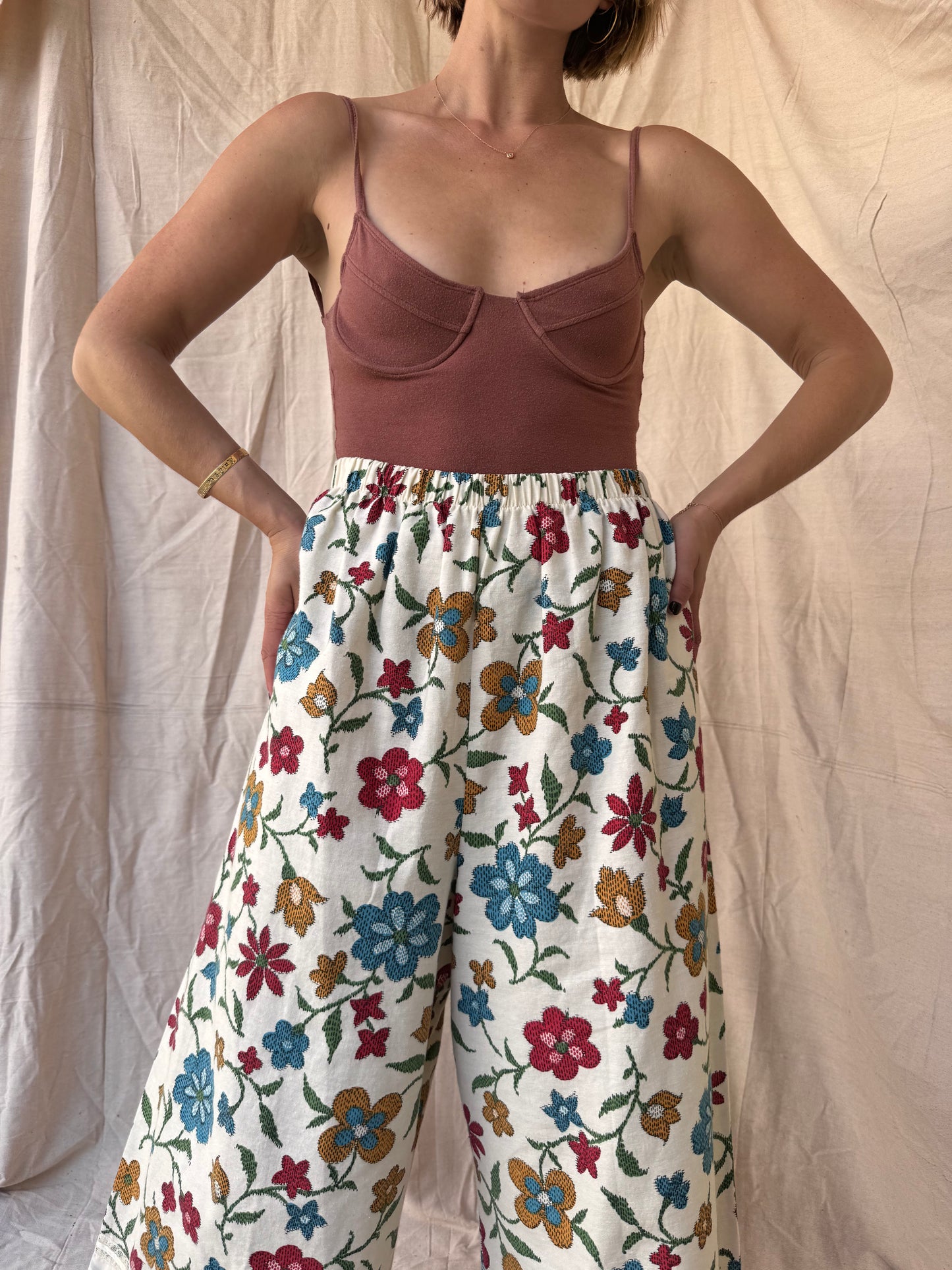 The Lady Jane 1940s Flower Feedsack Pants