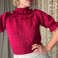 The Dinah 1980s Ruffled Knit Sweater