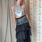 The Eloise Hand Painted Silk Ruffle Skirt
