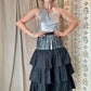 The Eloise Hand Painted Silk Ruffle Skirt