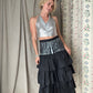 The Eloise Hand Painted Silk Ruffle Skirt