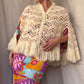 The Aislynn 1970s Handknit Wool Poncho Cape