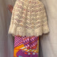 The Aislynn 1970s Handknit Wool Poncho Cape