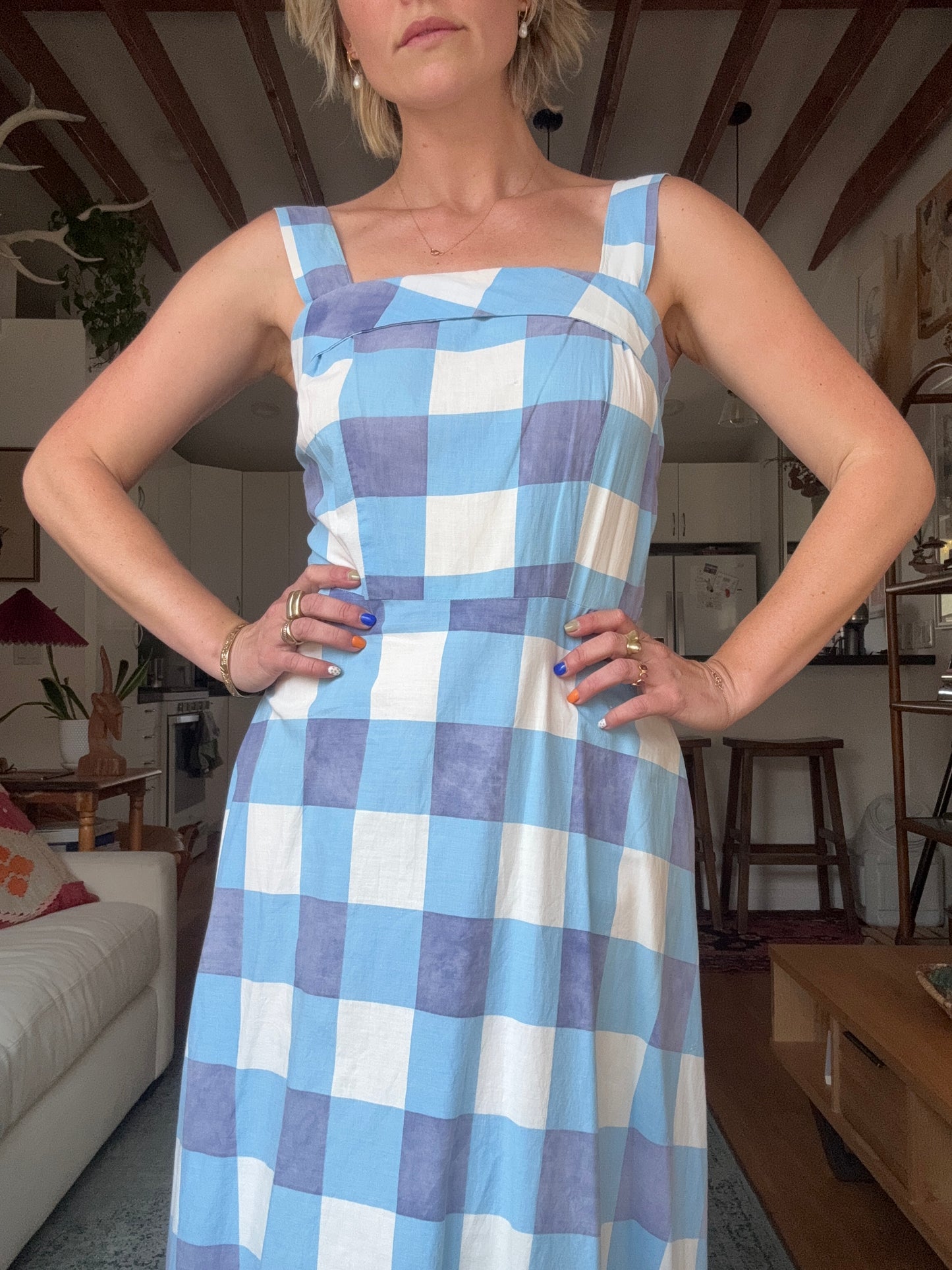 The Iris 1940s Handmade Plaid Dress