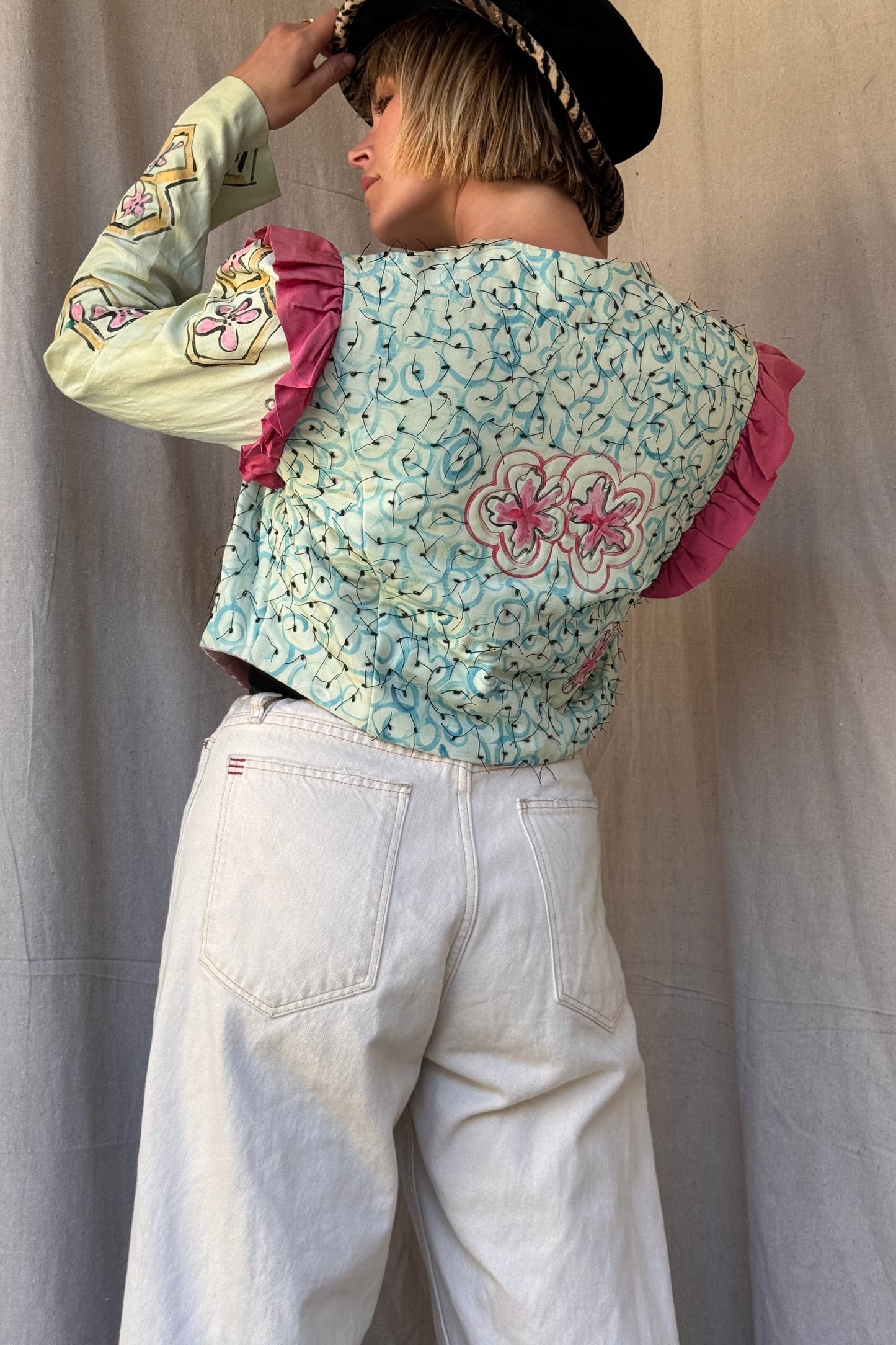 The Tallulah Hand Painted Silk Bolero