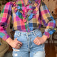 The 1970s Loretta Plaid Blouse