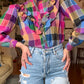 The 1970s Loretta Plaid Blouse