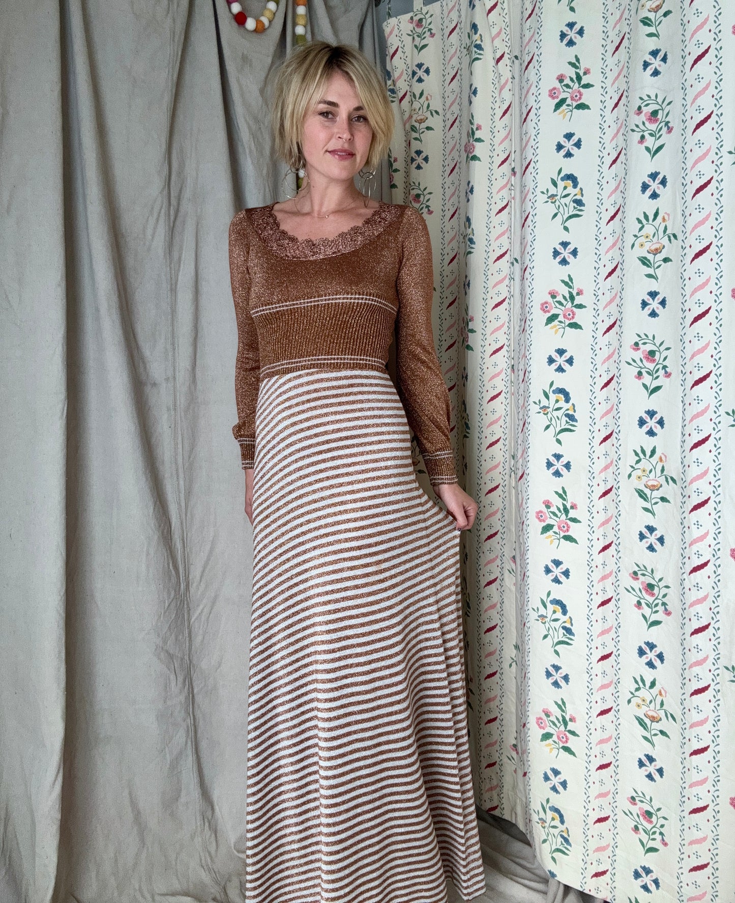 The Ingrid 1970s Knit Maxi Dress
