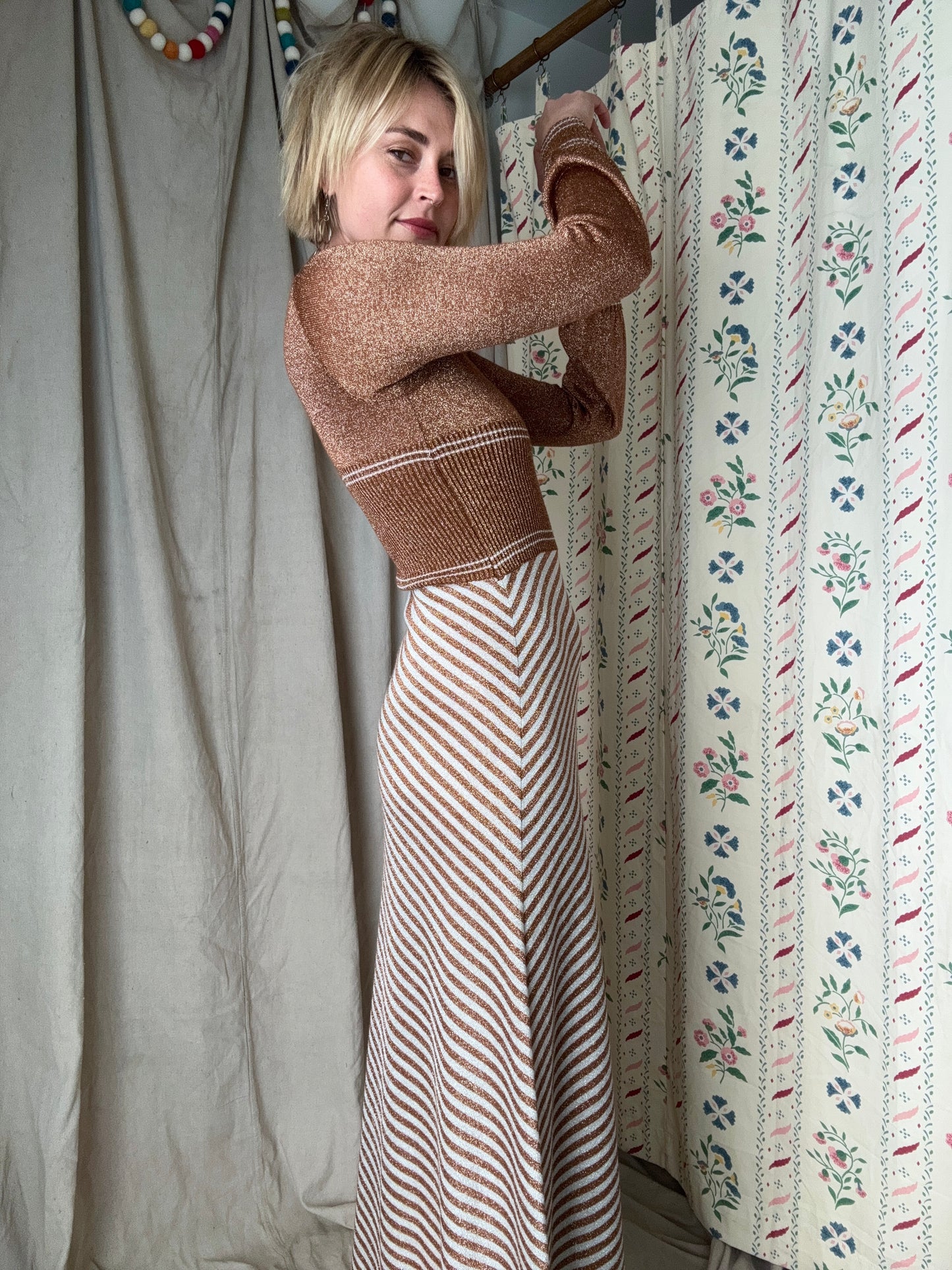 The Ingrid 1970s Knit Maxi Dress