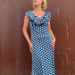 The Brigitte 1970s Polka Dot Maxi Dress