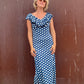 The Brigitte 1970s Polka Dot Maxi Dress