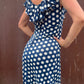 The Brigitte 1970s Polka Dot Maxi Dress