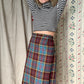 The Eileen 1970s Tartan Wool Skirt
