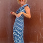 The Brigitte 1970s Polka Dot Maxi Dress