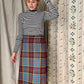 The Eileen 1970s Tartan Wool Skirt