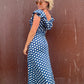 The Brigitte 1970s Polka Dot Maxi Dress