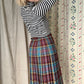 The Eileen 1970s Tartan Wool Skirt